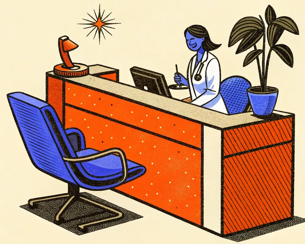 Illustration: Dental offices. Every call answered by the AI Front Desk.