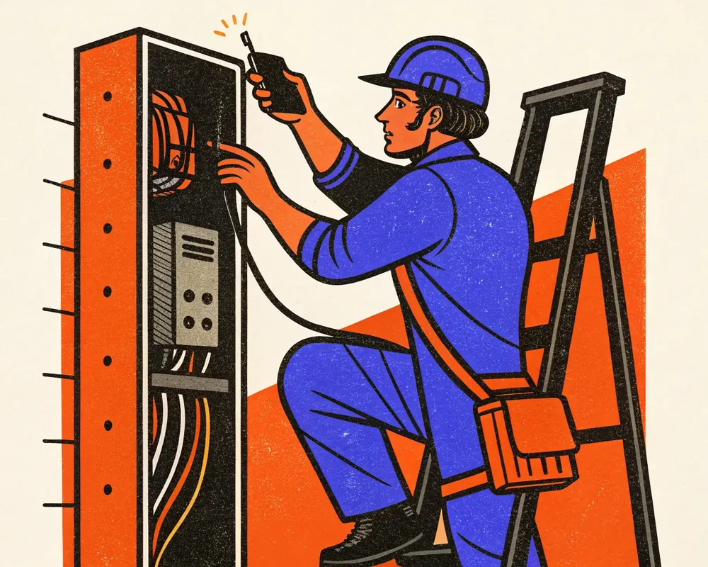 Illustration: Electricians. Every call answered by the AI Front Desk.