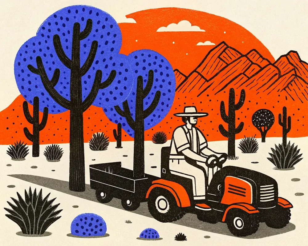 Illustration: Landscaping. Every call answered by the AI Front Desk.