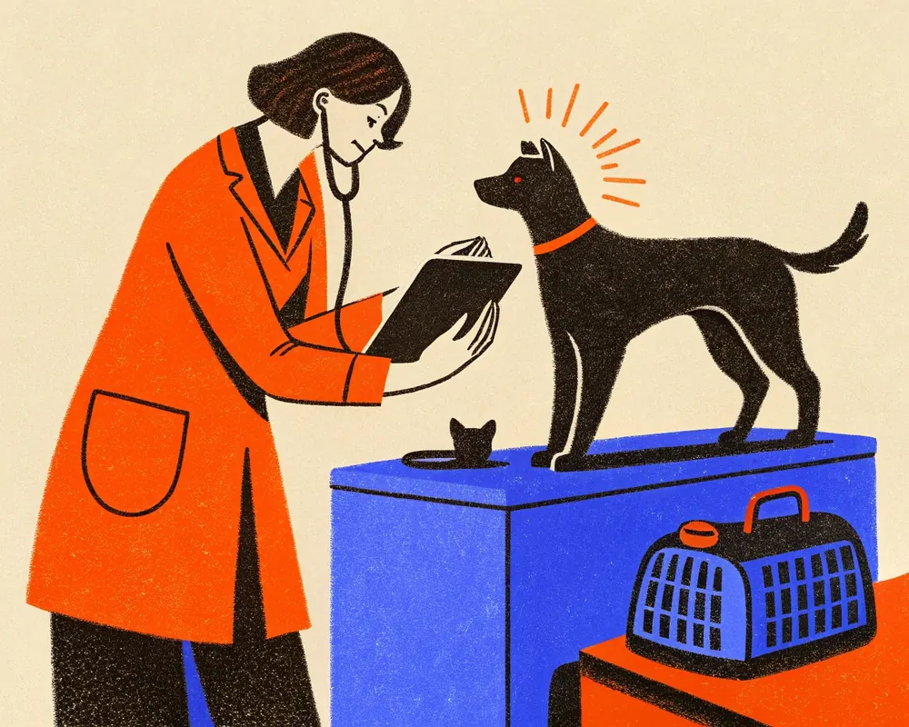 Illustration: Veterinarians. Every call answered.