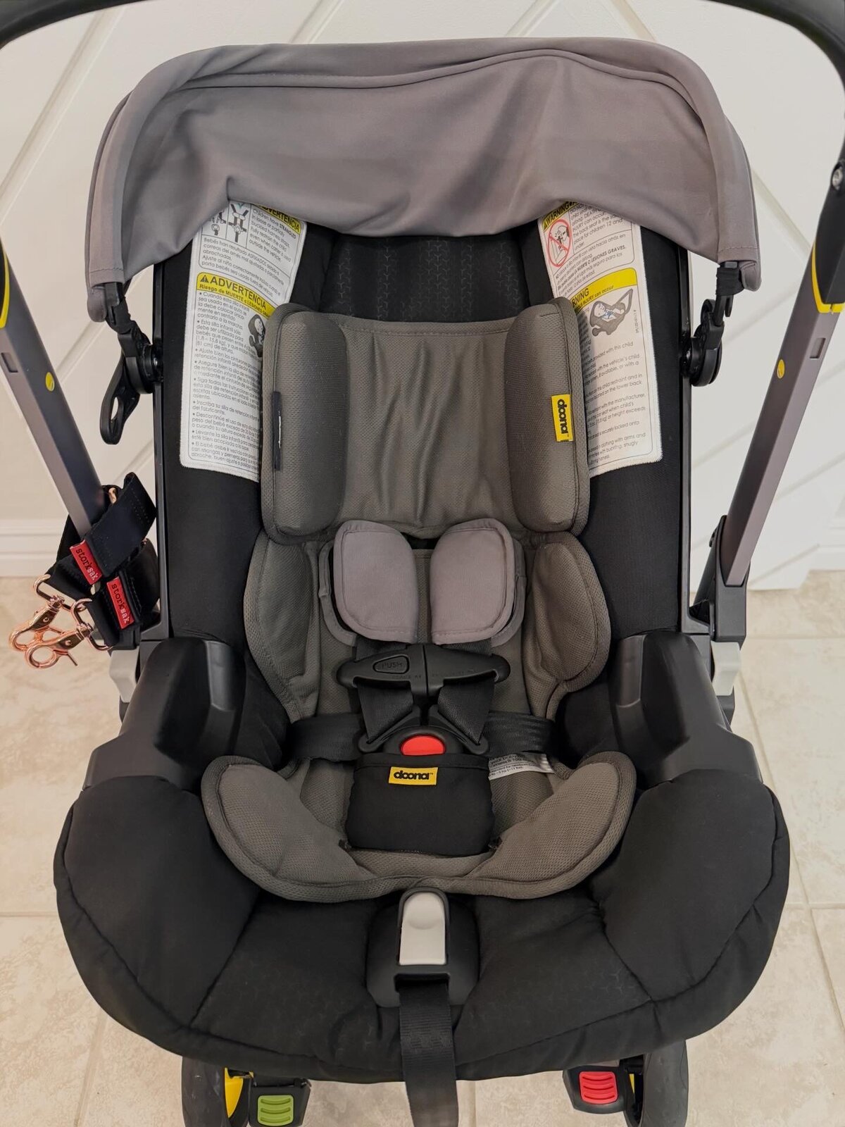 Infant seat after cleaning